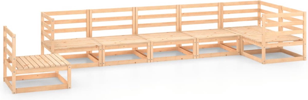 Vidaxl 7-delige Loungeset Massief Grenenhout - Bruin
