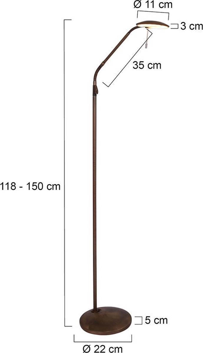 Steinhauer Vloerlamp Zenith Led 7910br Brons - Bruin