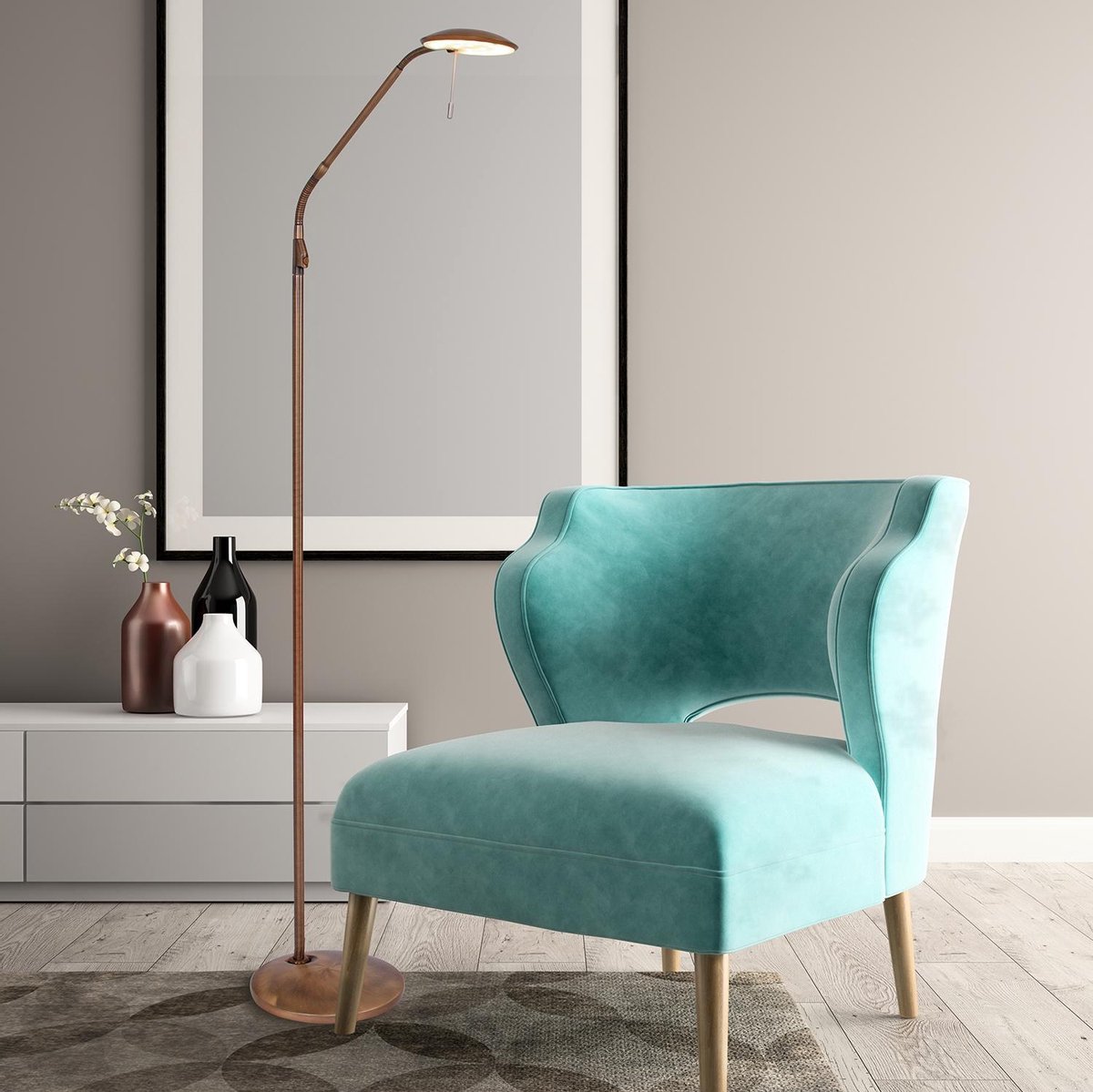 Steinhauer Vloerlamp Zenith Led 7910br Brons - Bruin