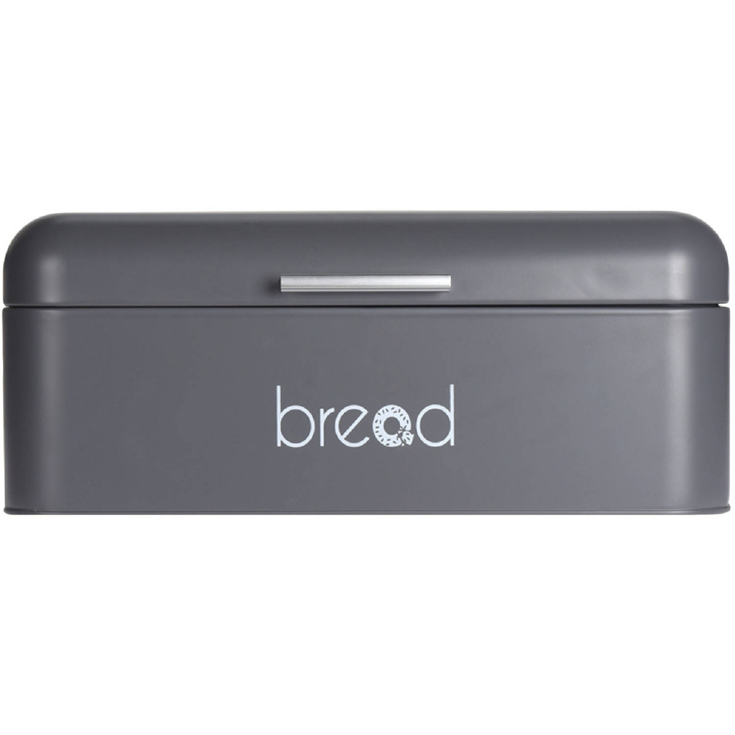 Grijze Broodtrommel Bread Van Metaal 42 Cm - Broodtrommels - Grijs