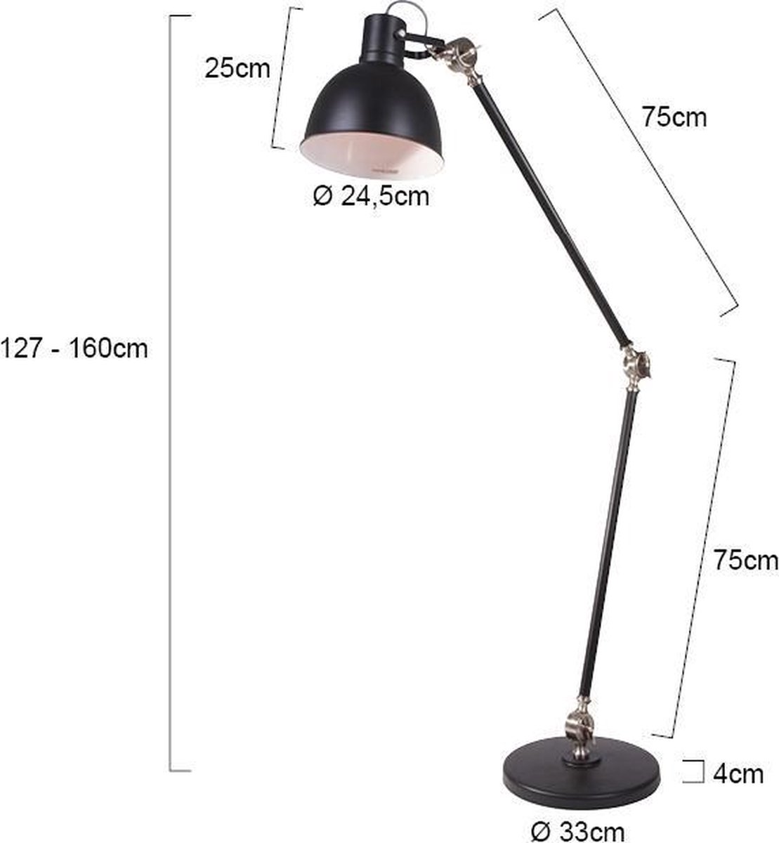 Steinhauer Vloerlamp Mexlite Cera 7646zw - Zwart