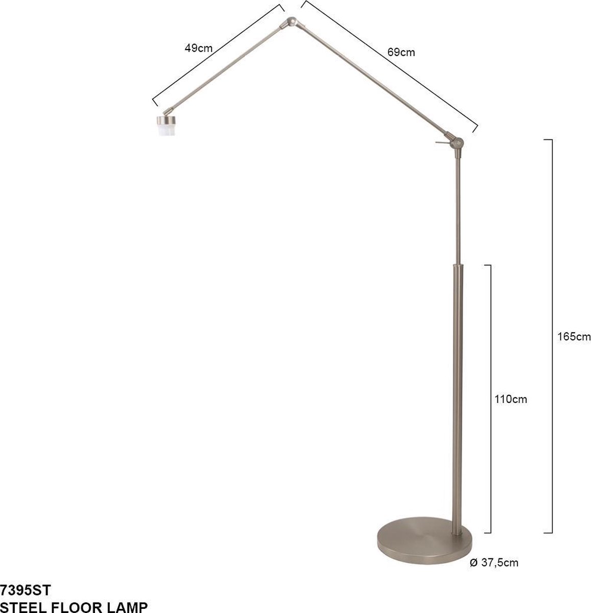 Steinhauer Vloerlamp Prestige Chic 7395 Staal - Silver