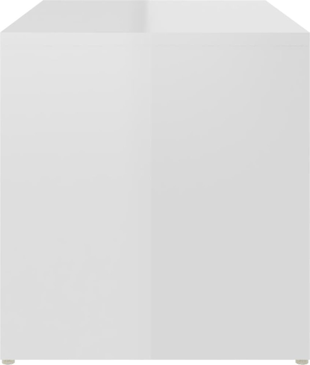 Vidaxl Bijzettafel 59x36x38 Cm Spaanplaat Hoogglans - Wit