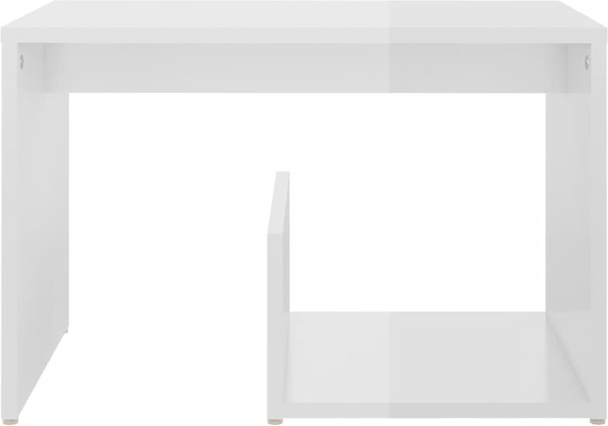 Vidaxl Bijzettafel 59x36x38 Cm Spaanplaat Hoogglans - Wit