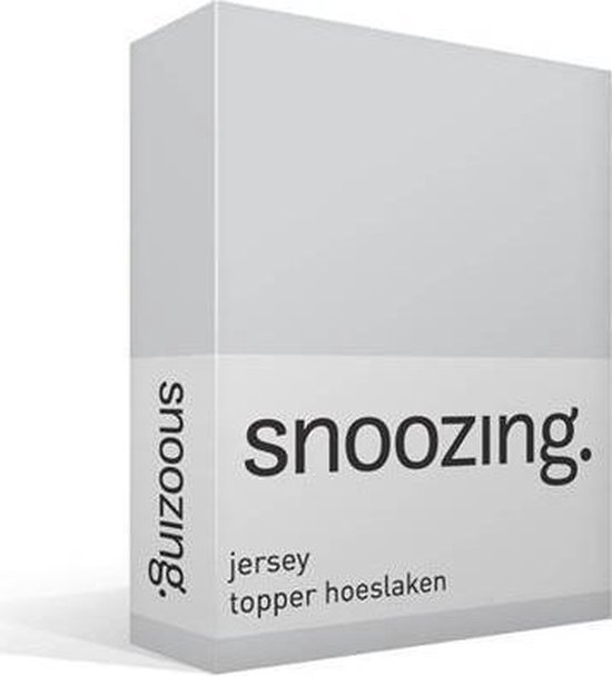 Snoozing Jersey - Topper Hoeslaken - Katoen - 180x210/220 - - Grijs