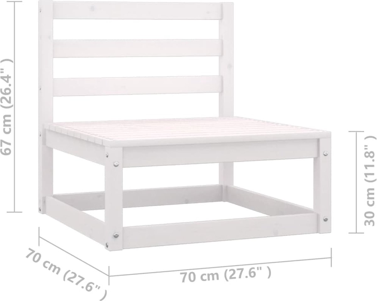 Vidaxl 14-delige Loungeset Met Kussens Massief Grenenhout - Wit