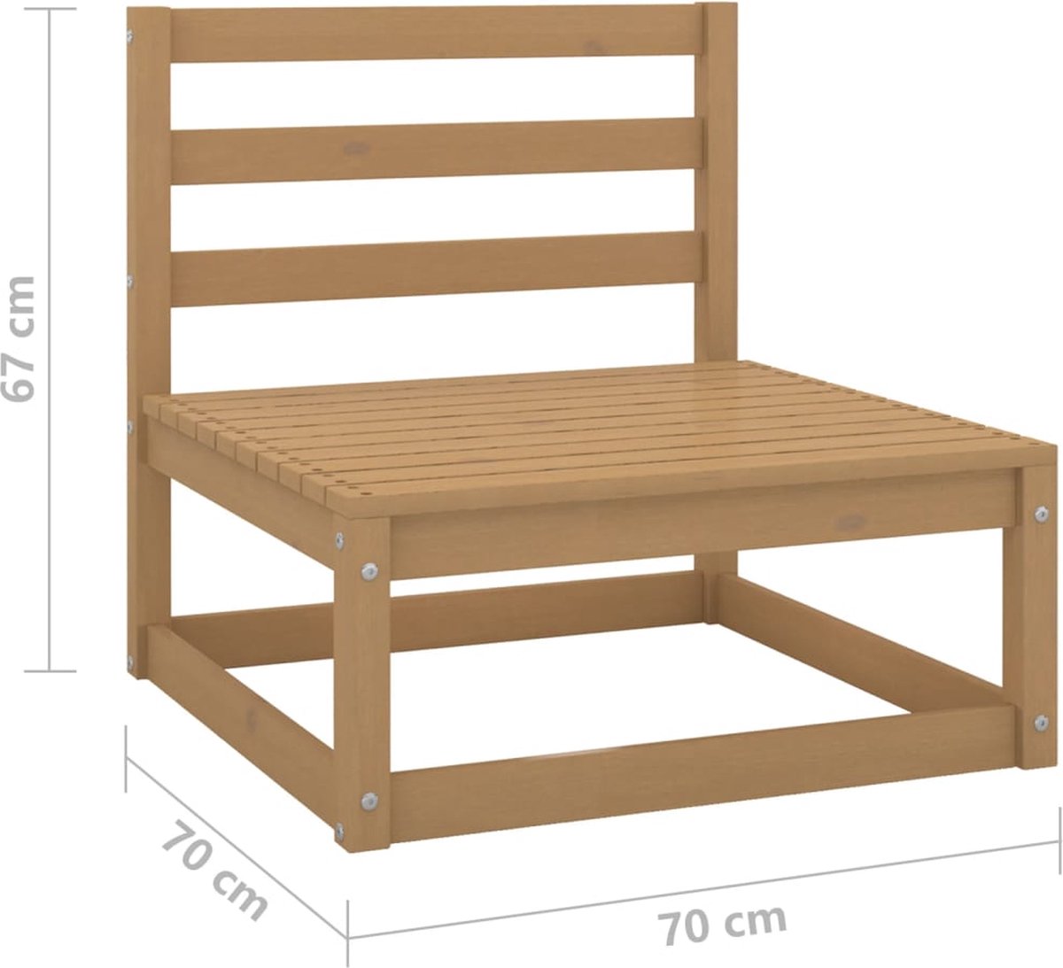 Vidaxl 13-delige Loungeset Met Kussens Massief Grenenhout Honing - Bruin