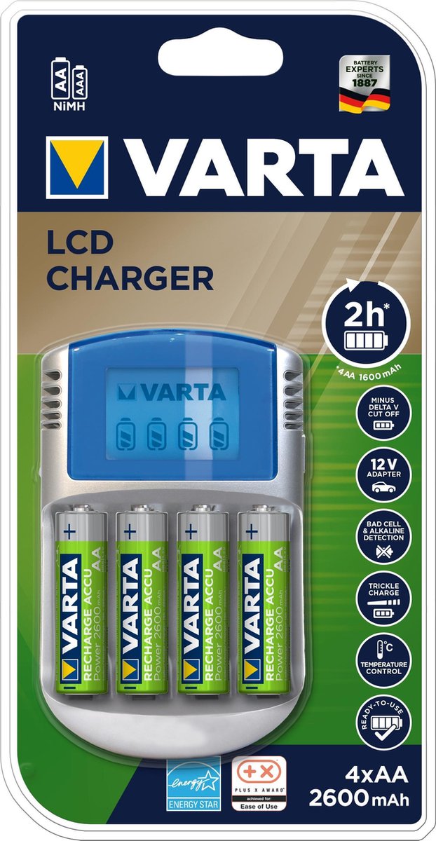 Varta Power Lcd Charger Met 4x Aa2600mah Inclusnellader 24