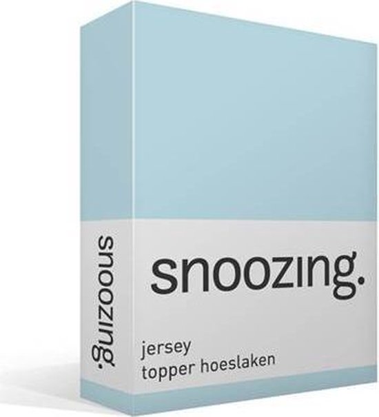 Snoozing Jersey - Topper Hoeslaken - Katoen - 180x200 - Hemel - Blauw