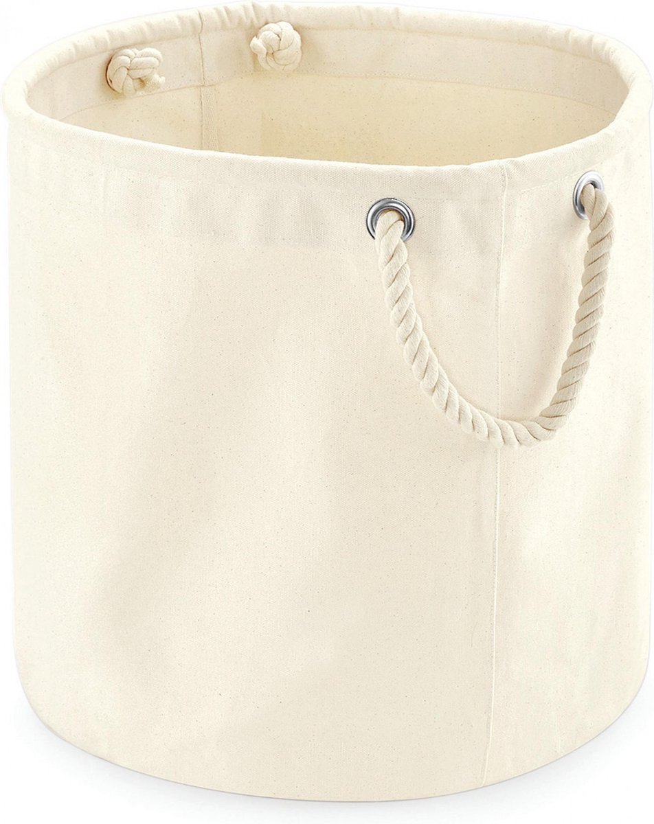 2x Stuks Stevige Canvas Cadeau/opbergzak 30 X 30 Cm - Opbergmanden - Beige