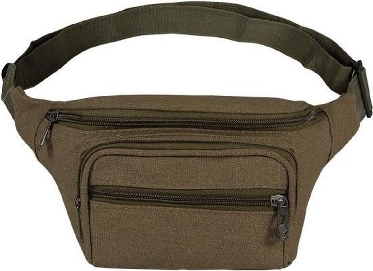 Bellatio Design Heuptasje/buideltasje/fanny Pack Vierkant 25 X 15 Cm - Heuptassen - Groen