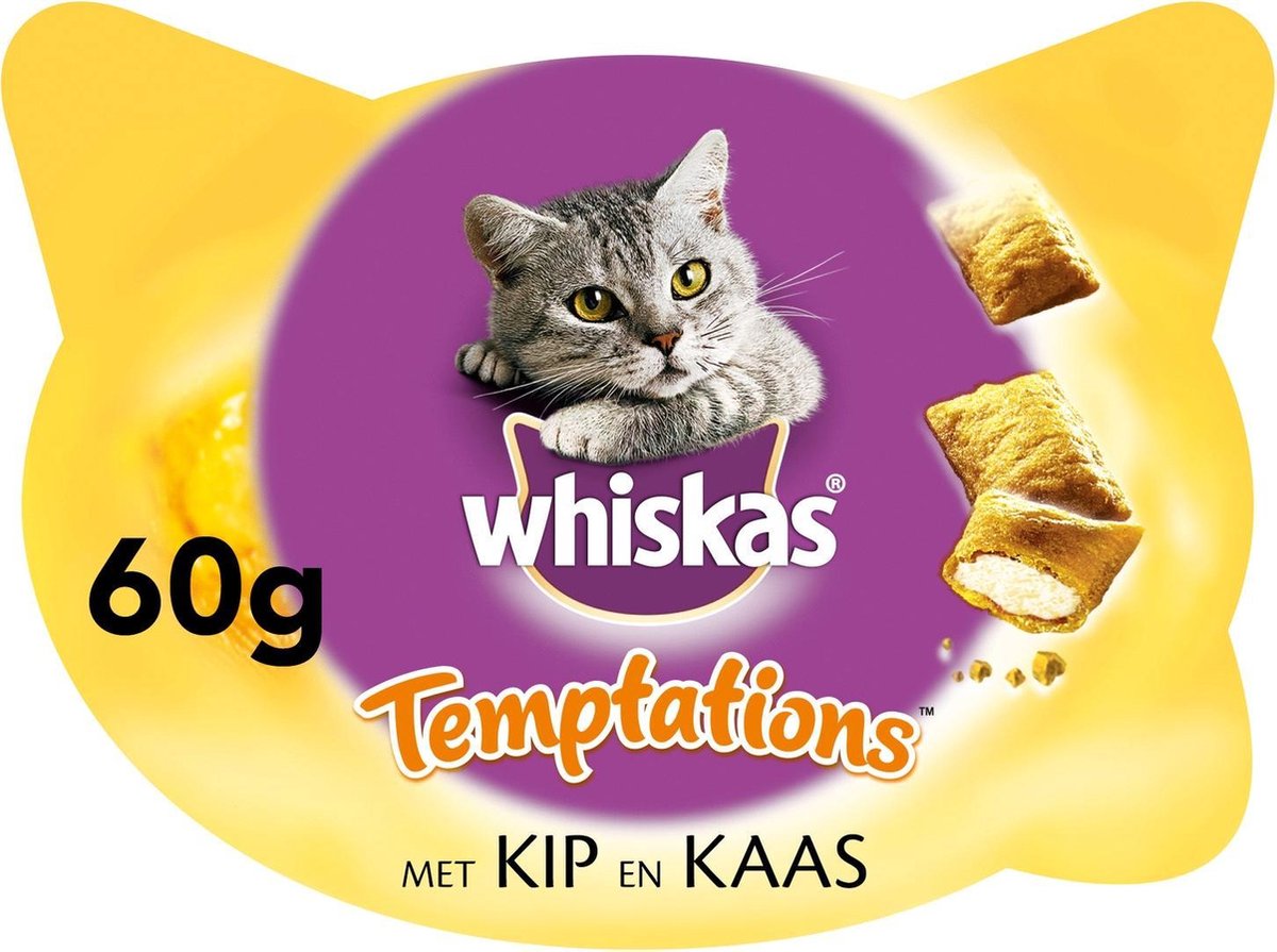 Whiskas Temptations 60 g - Kattensnack - Kip&Kaas
