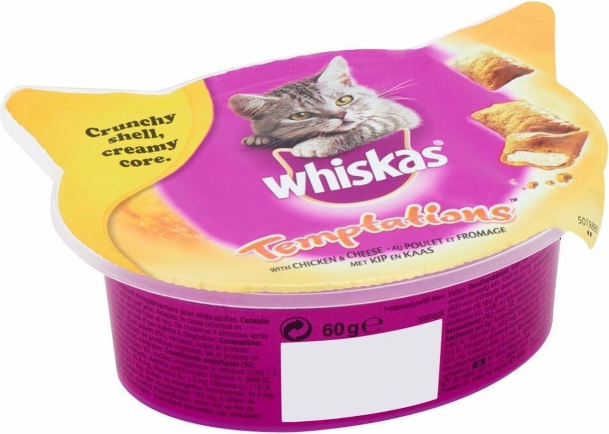 Whiskas Temptations 60 g - Kattensnack - Kip&Kaas
