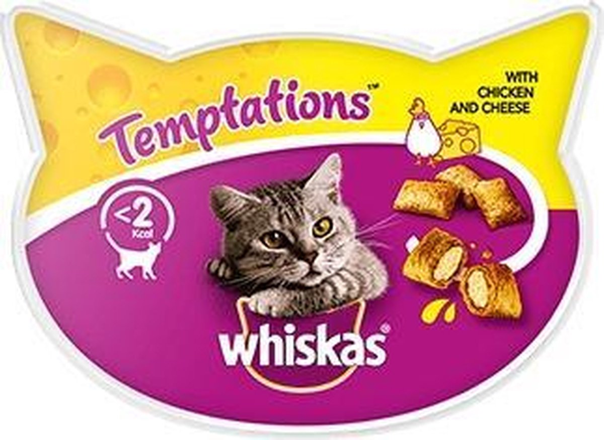 Whiskas Temptations 60 g - Kattensnack - Kip&Kaas