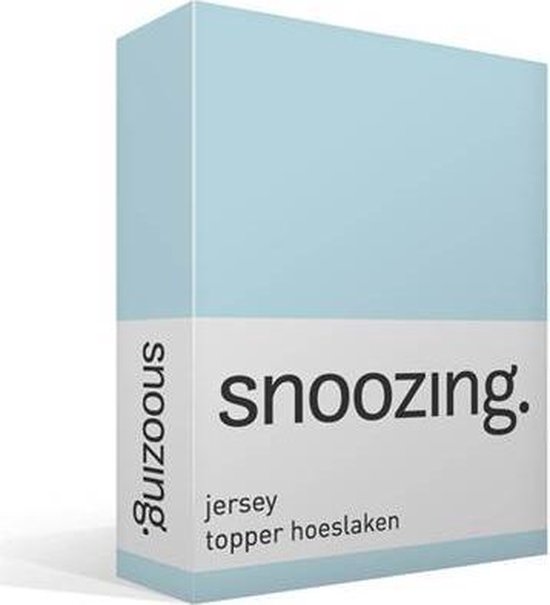 Snoozing Jersey - Topper Hoeslaken - Katoen - 80/90 X200 - Hemel - Blauw