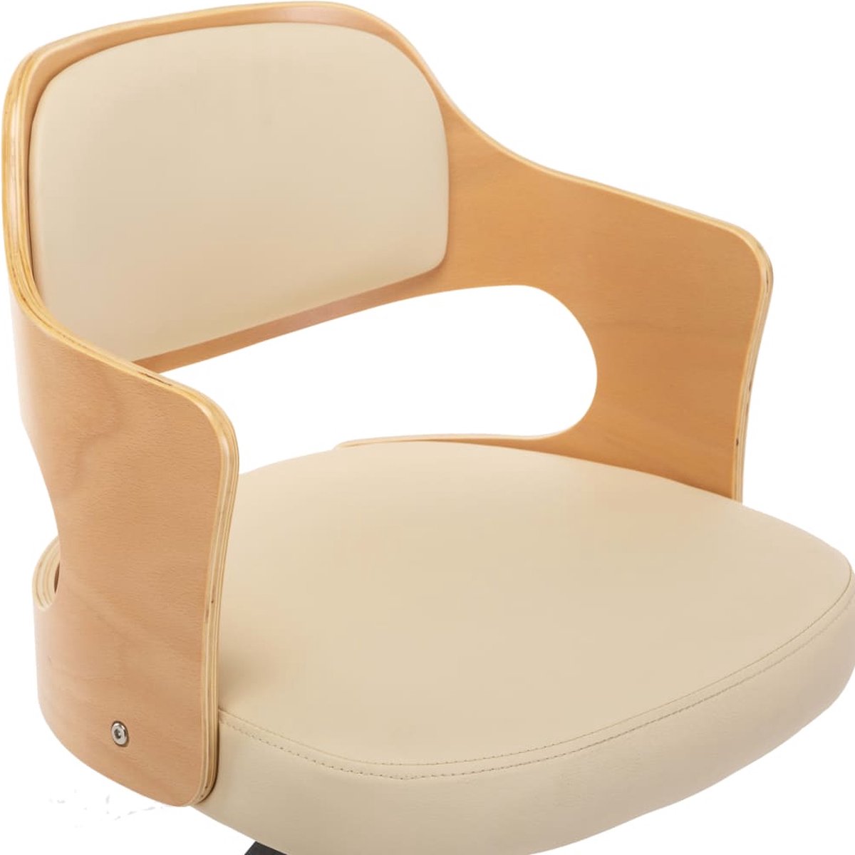 Vidaxl Eetkamerstoelen Draaibaar 6 St Gebogen Hout En Kunstleer Crème