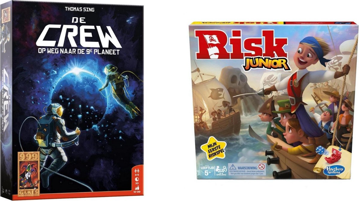 Hasbro Spellenset - Bordspel - 2 Stuks - De Crew & Risk Junior