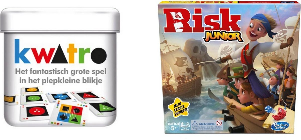 Hasbro Spellenset - Bordspel - 2 Stuks - Kwatro & Risk Junior