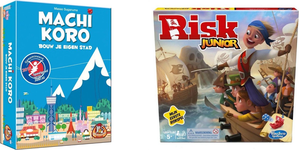 Hasbro Spellenset - Bordspel - 2 Stuks - Machi Koro Basisspel & Risk Junior