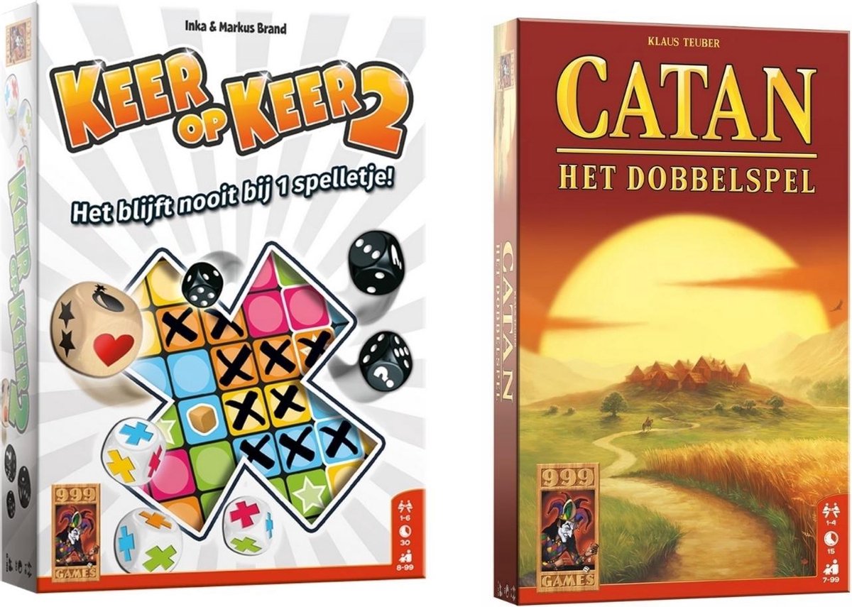 Spellenbundel - Dobbelspel - 2 Stuks - Keer Op Keer 2 & Kolonisten Van Catan Dobbelspel