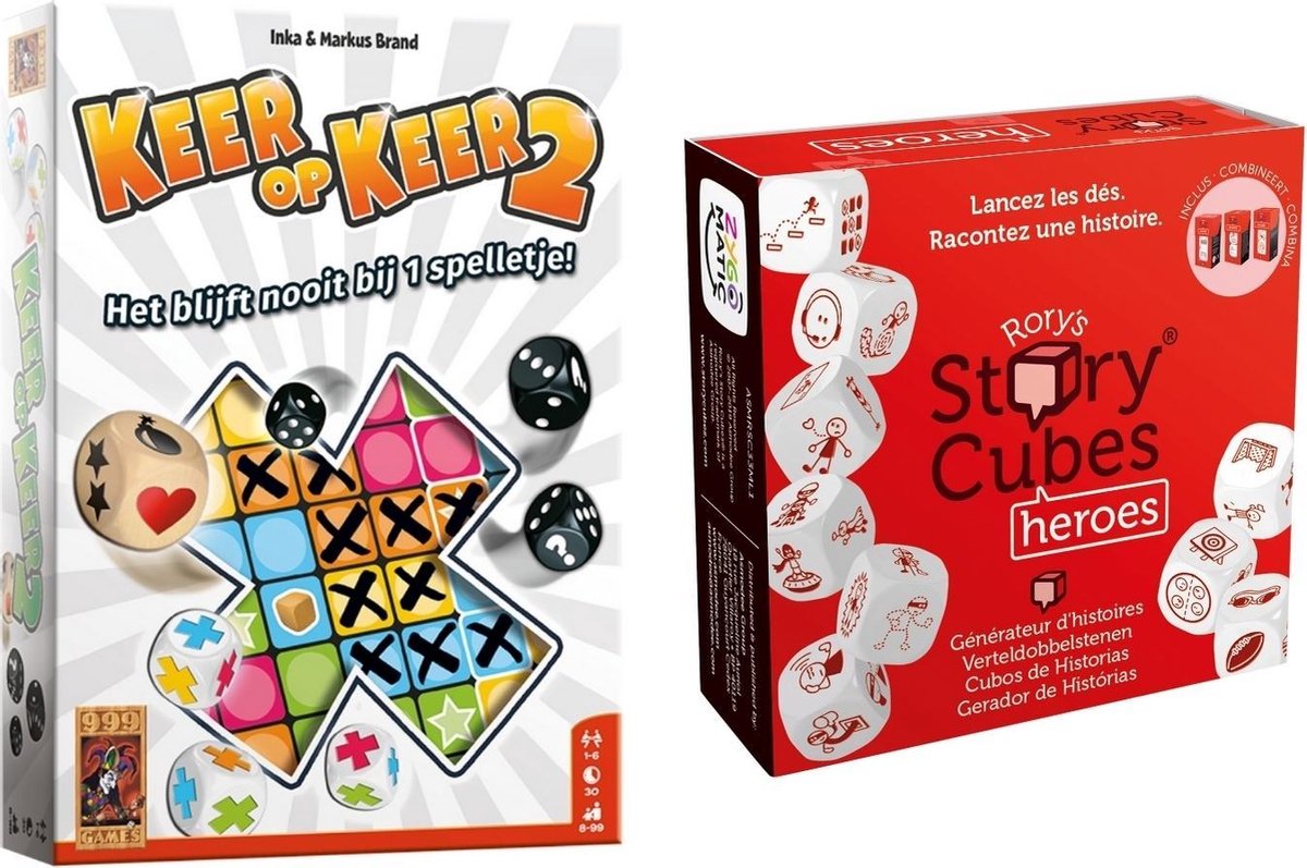 Spellenbundel - Dobbelspel - 2 Stuks - Keer Op Keer 2 & Rory's Story Cubes Heroes