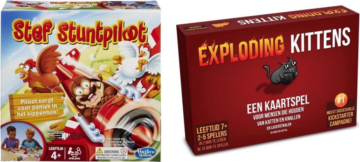 Spellenset - Bordspel - Stef Stuntpiloot & Exploding Kittens