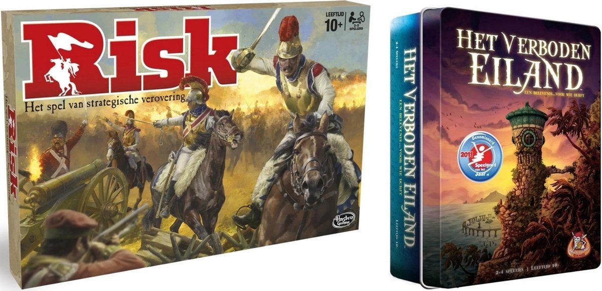 Spellenbundel - Bordspel - 2 Stuks - Hasbro Risk & Het Verboden Eiland