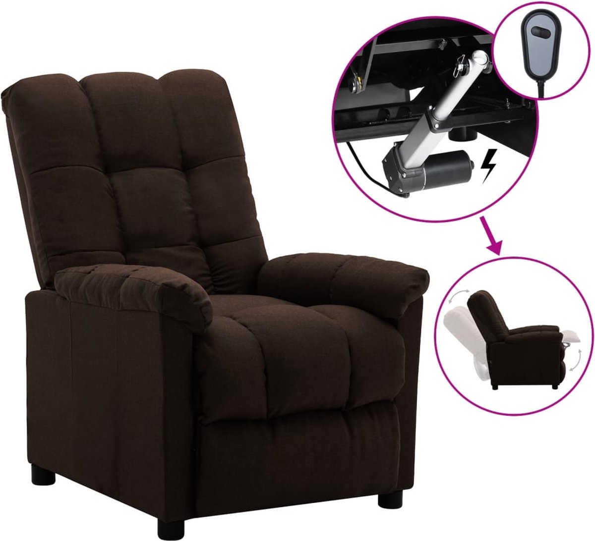 Vidaxl Fauteuil Verstelbaar Elektrisch Stof Donker - Bruin