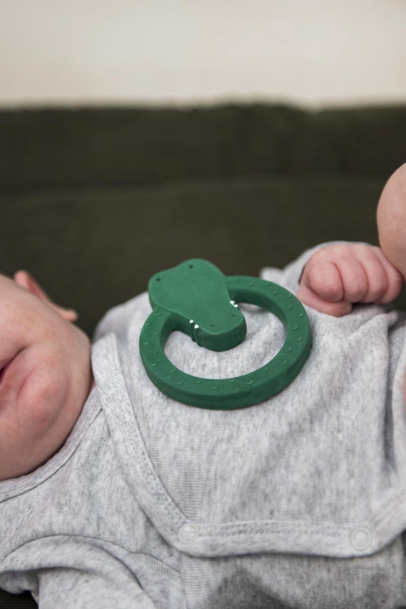 Trixie Bijt- En Badring Mr. Crocodile Junior 12 Cm Rubber - Groen