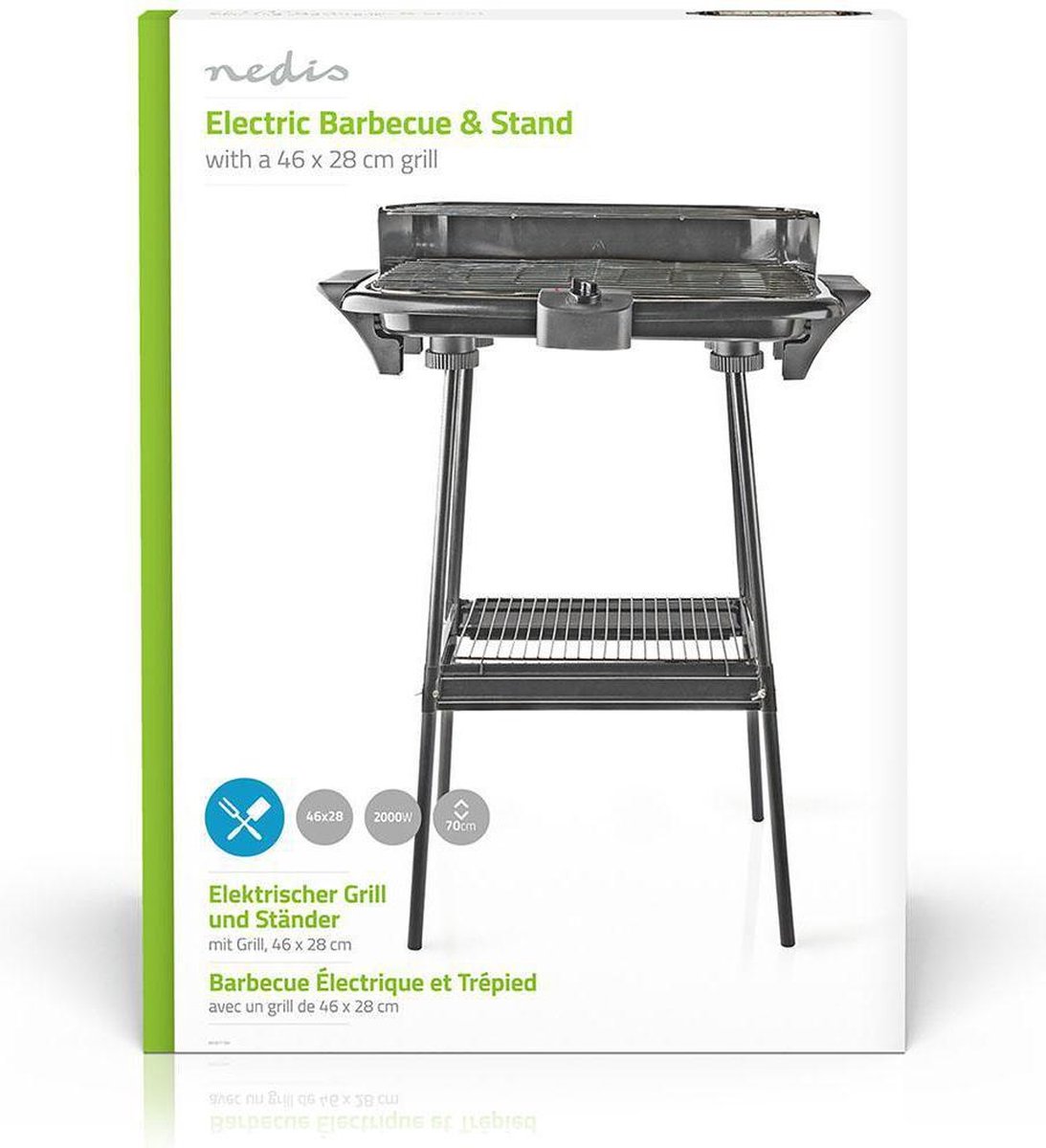 Nedis Elektrische Bbq 0.90 M - Zwart