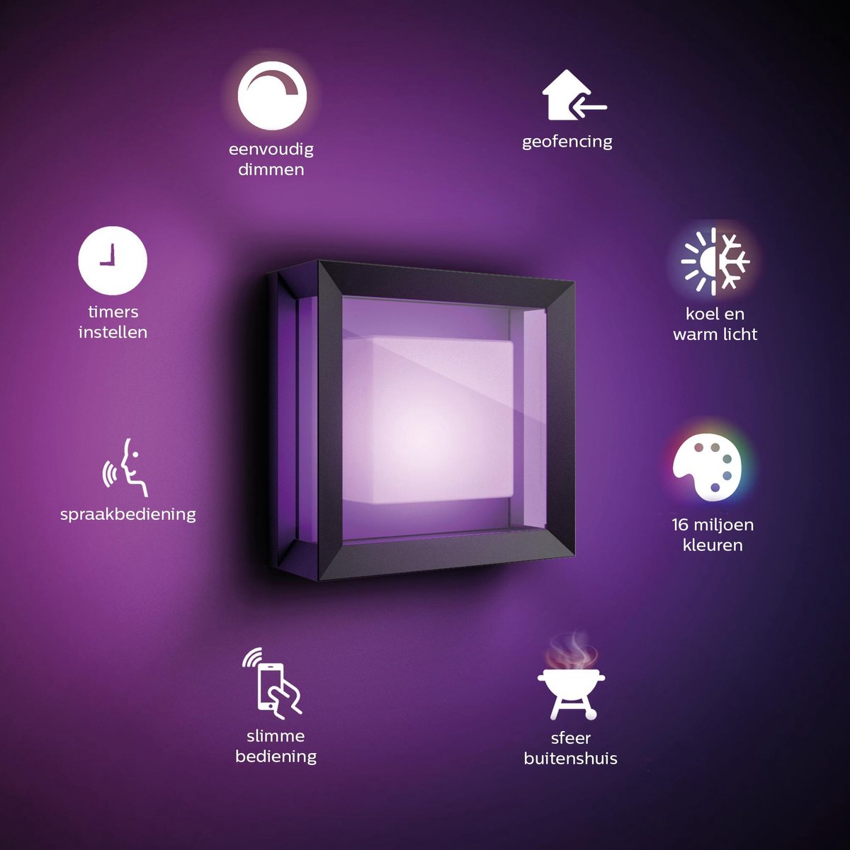 Philips Hue Econic buitenwandlamp modern - Zwart