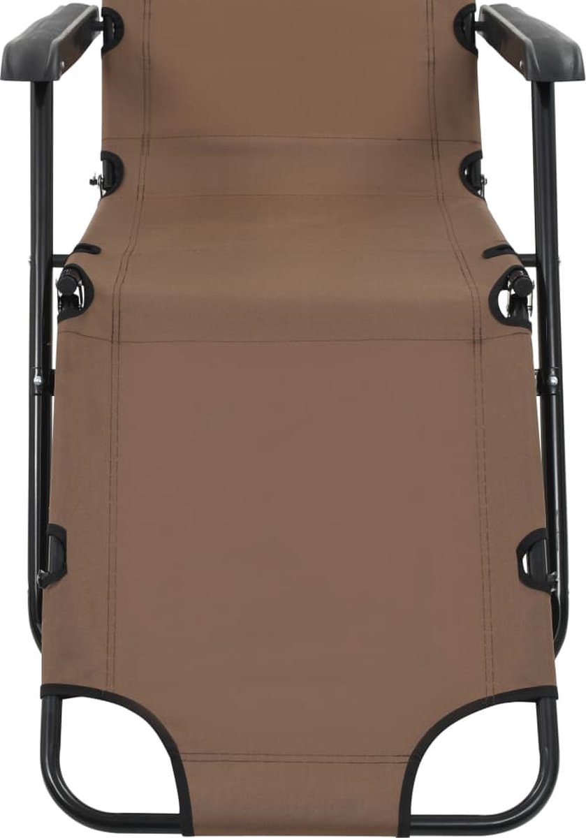 Vidaxl Ligbedden Inklapbaar 2 St Met Voetensteun Staal - Bruin