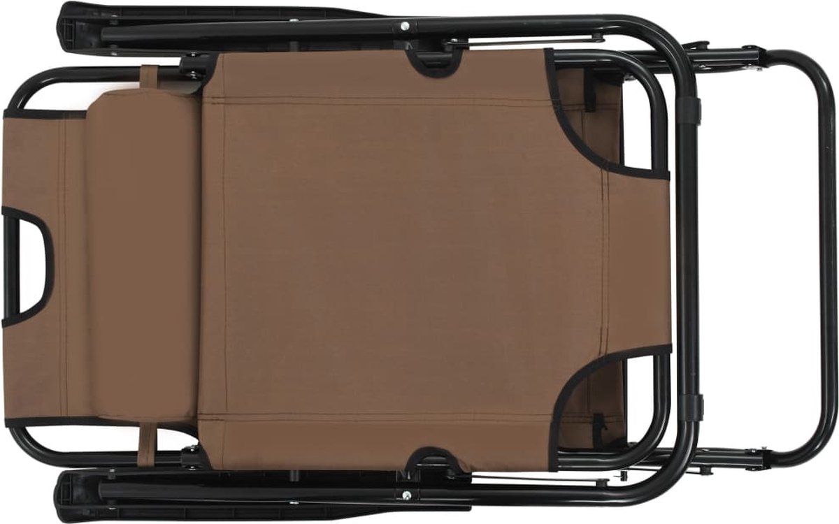 Vidaxl Ligbedden Inklapbaar 2 St Met Voetensteun Staal - Bruin