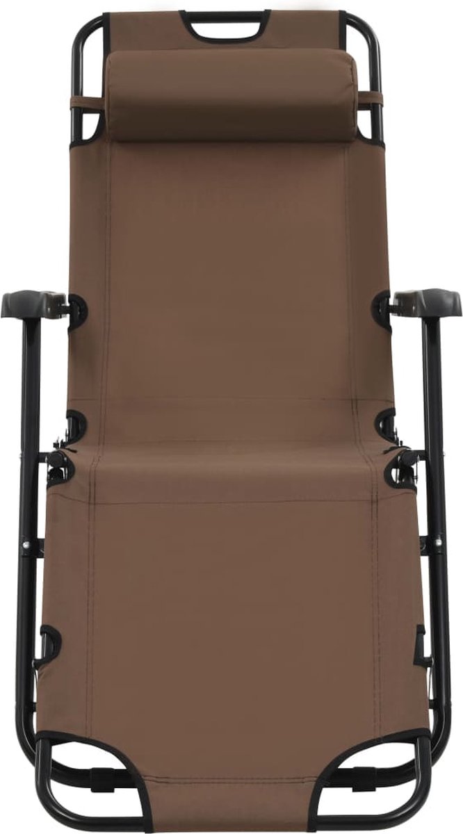 Vidaxl Ligbedden Inklapbaar 2 St Met Voetensteun Staal - Bruin