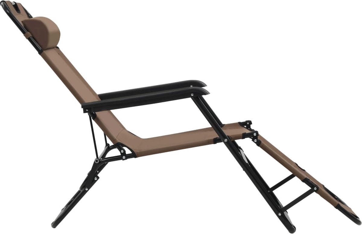 Vidaxl Ligbedden Inklapbaar 2 St Met Voetensteun Staal - Bruin