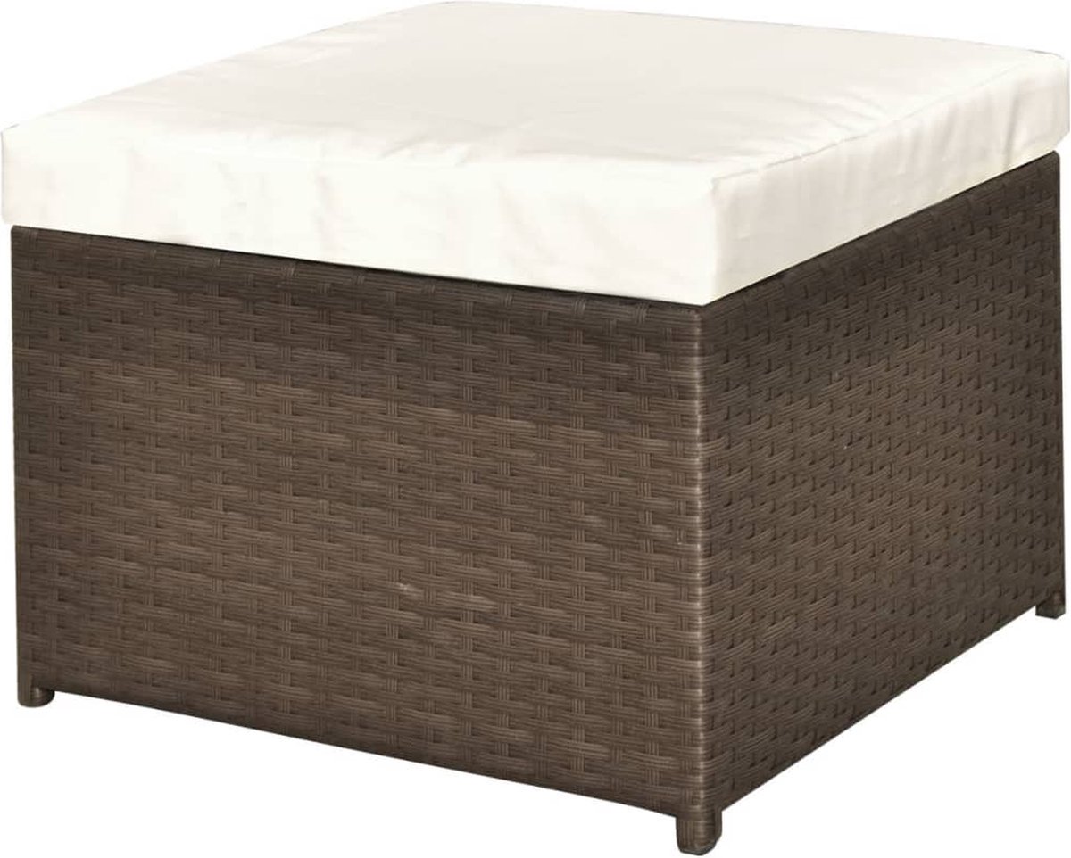 Vidaxl 4-delige Loungeset Met Kussens Poly Rattan - Bruin