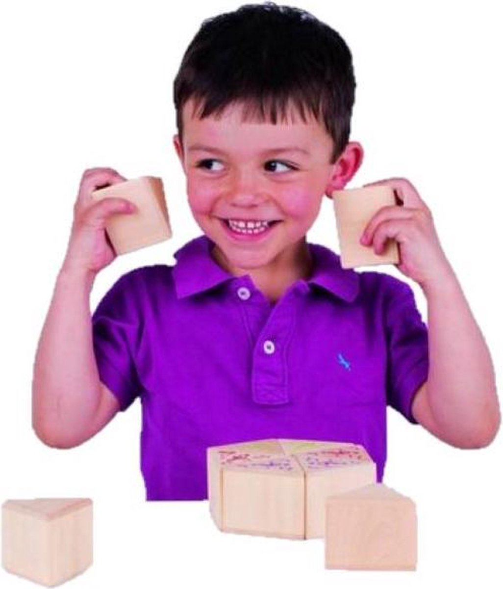 Goki Memory Geluiden Houten Blokjes 7 X 7 Cm