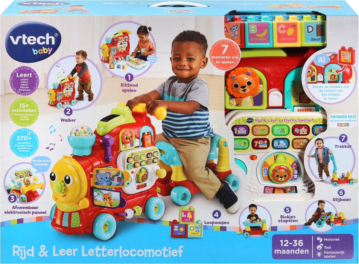 Vtech locomotief Rijd & Leer junior 89 x 25 cm 14 delig