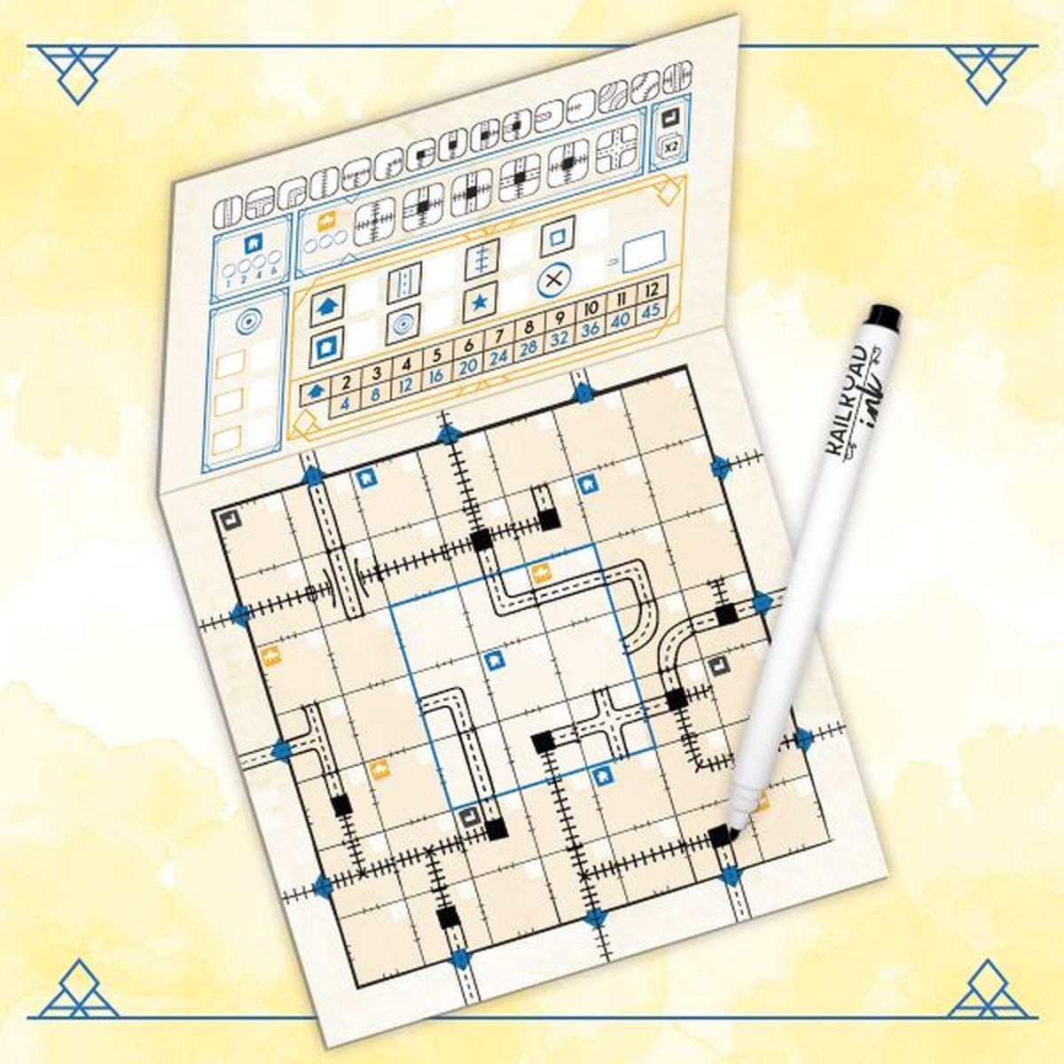 White Goblin Games dobbelspel Railroad Ink goud 24 delig (NL)