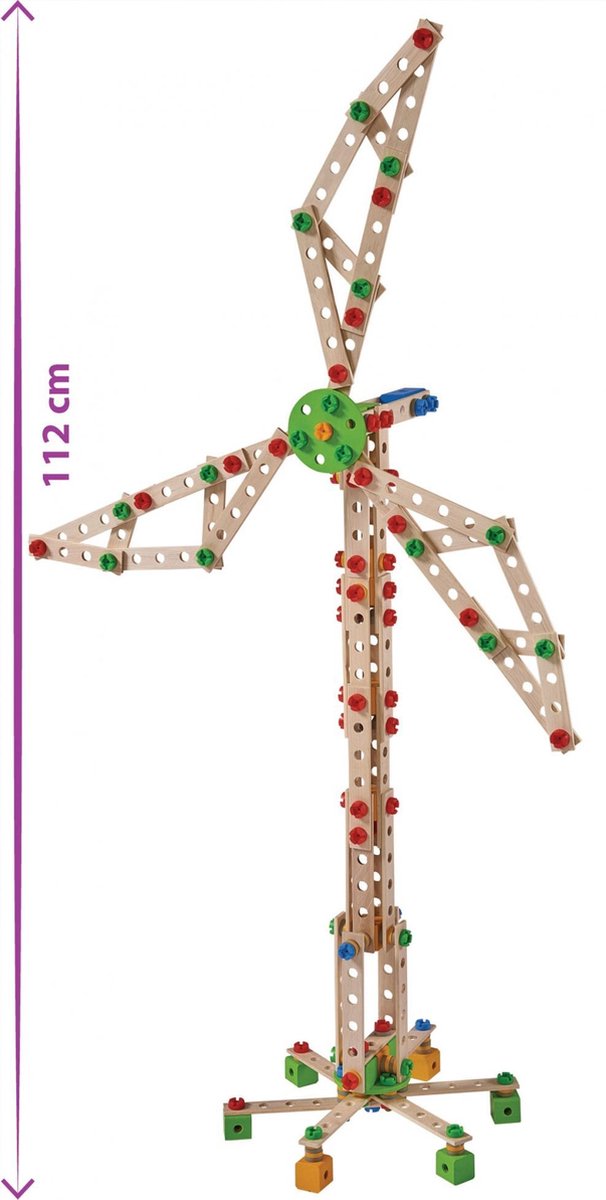 Eichhorn constructieset windmolen junior 112 cm hout 300 delig