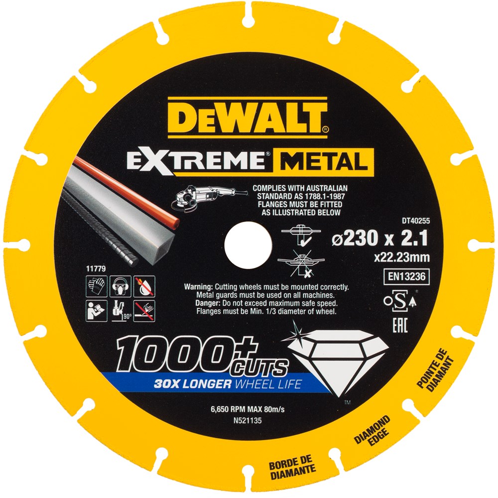 DeWalt EXTREME METAL doorslijpschijf metaal 230x22.23x2.1mm - DT40255-QZ