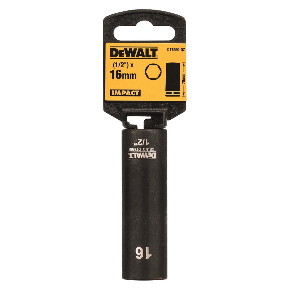 DeWalt Impact dop 16mm 1/2" (Lang - 78mm) - DT7550-QZ