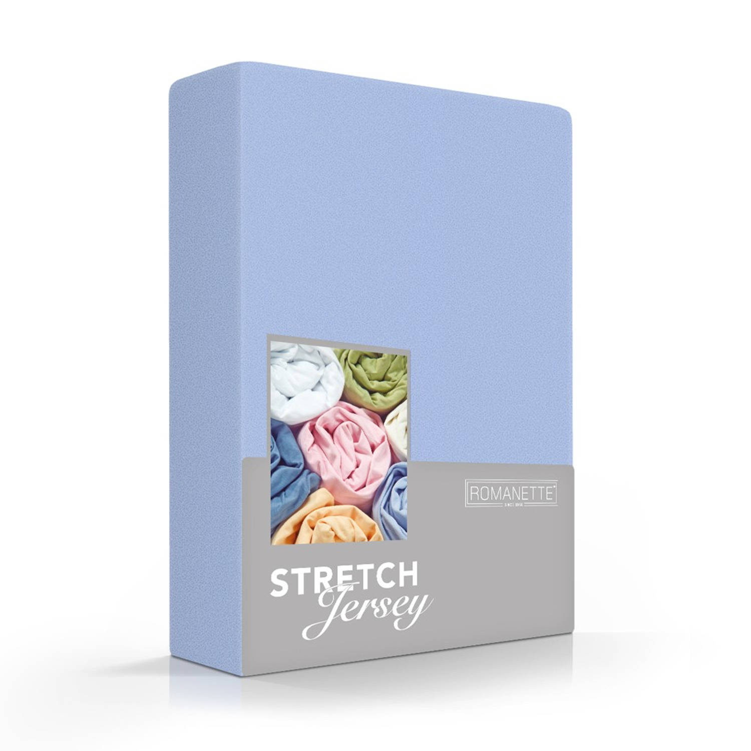 Romanette Jersey Hoeslaken-160/180 X 200/210 Cm - Blauw