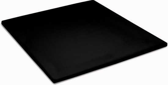Cinderella Jersey Topper Hoeslaken - 100% Gebreide Jersey Katoen - Lits-jumeaux (160x200/210 Cm) - Black - Zwart