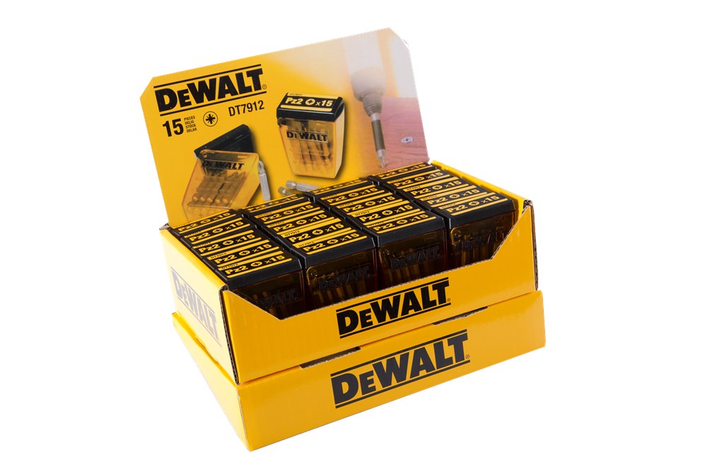 DeWalt Schroefbitdisplay 20 cassettes DT7912-QZ inhoud 15 stuks Pz2 (lengte 50mm) - DP73-QZ