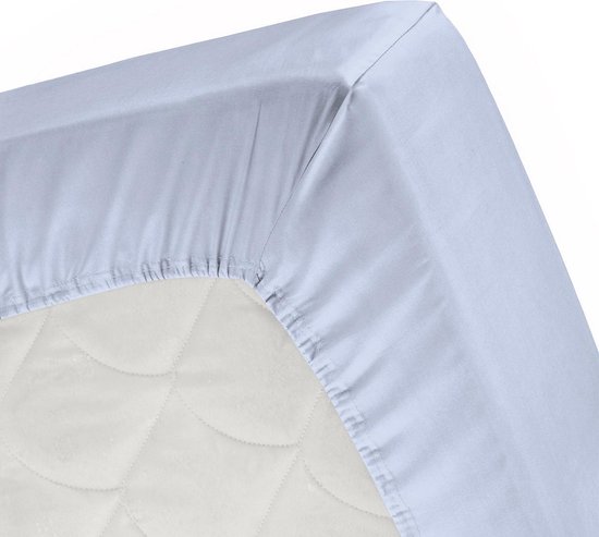 Cinderella Jersey Topper Hoeslaken - 100% Gebreide Jersey Katoen - 1-persoons (80/90x200/210 Cm) - Sky Blue - Blauw