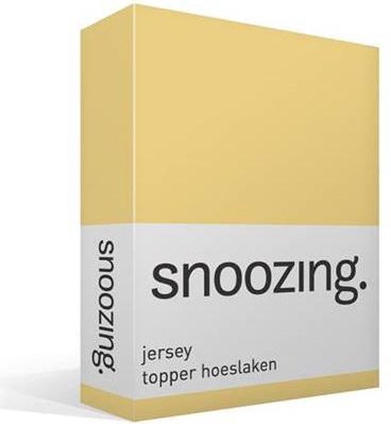 Snoozing Jersey - Topper Hoeslaken - Katoen - 160x210/220 - - Geel