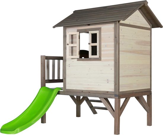 Sunny Lodge Speelhuisje Xl Met Glijbaan - Bruin