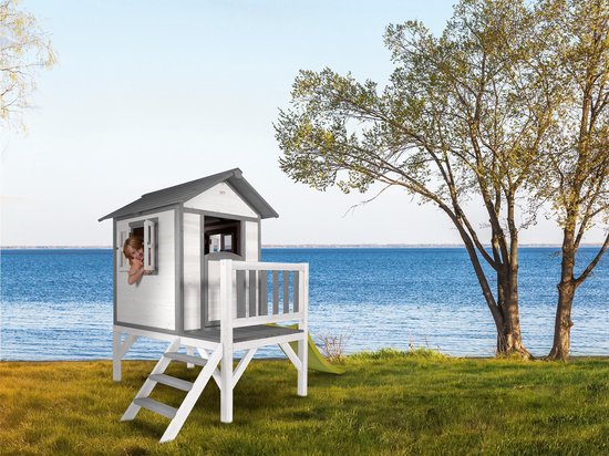 Sunny Lodge Speelhuisje Xl Met Glijbaan - Bruin