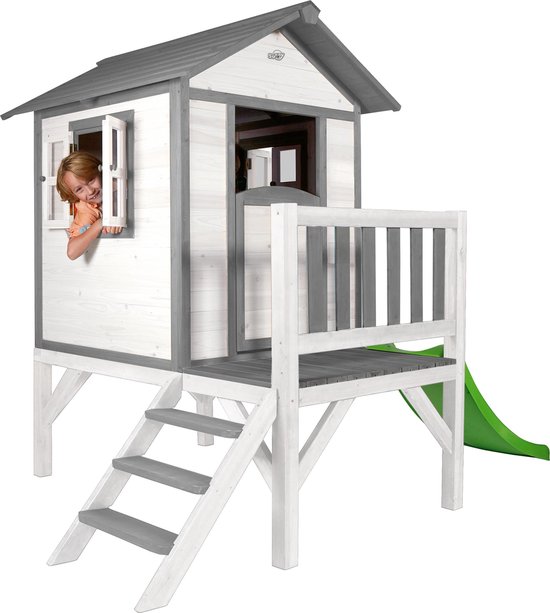 Sunny Lodge Speelhuisje Xl Met Glijbaan - Bruin